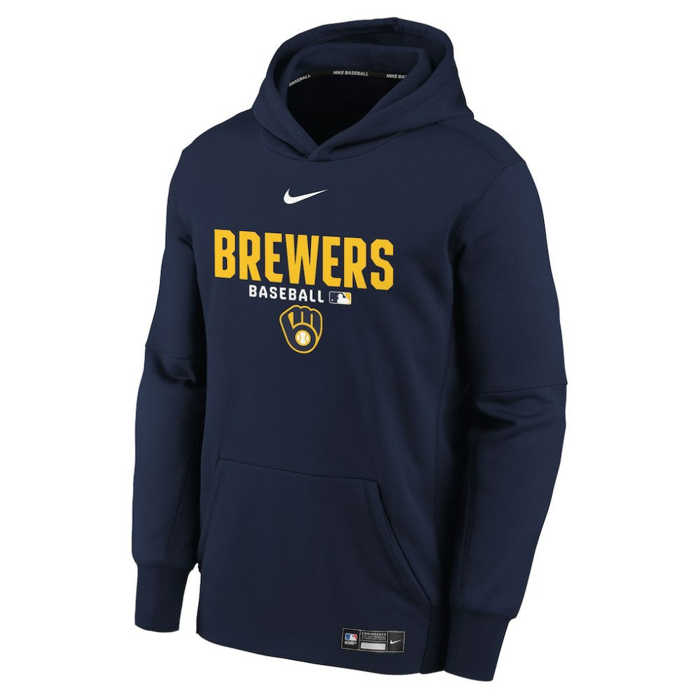 Milwaukee Brewers Nike Youth Authentic Collection Therma-FIT Hoodie - MLB