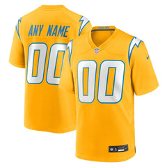 Los Angeles Chargers Alternate Charger Power Game Custom Jersey Gold | Nike for Sale