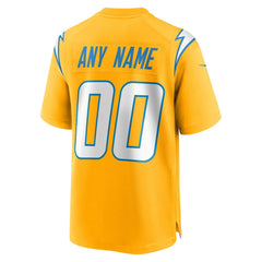 Los Angeles Chargers Alternate Charger Power Game Custom Jersey Gold | Nike for Sale