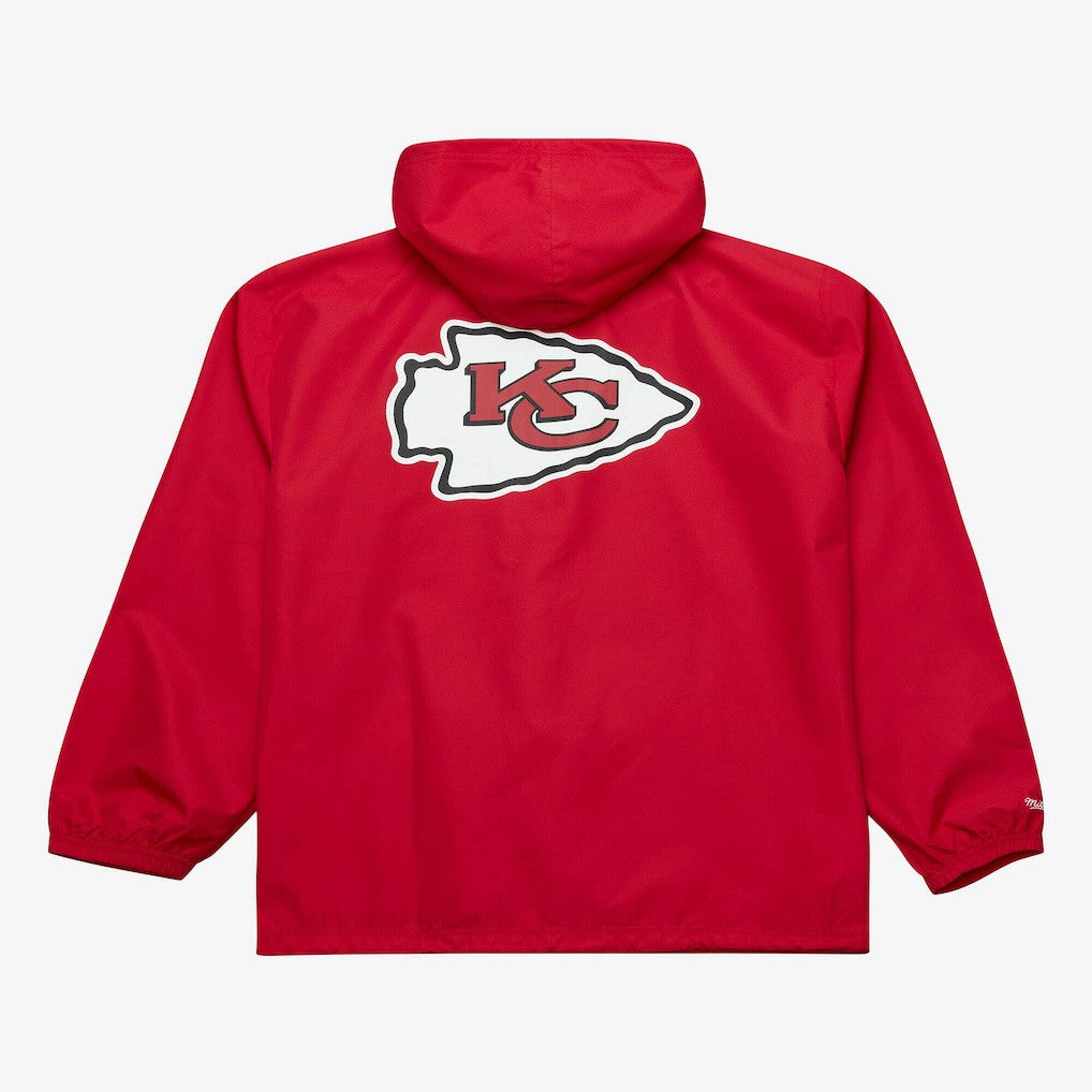Kansas City Chiefs Coaches Full-Snap Hooded Windbreaker Jacket Red | Mitchell & Ness