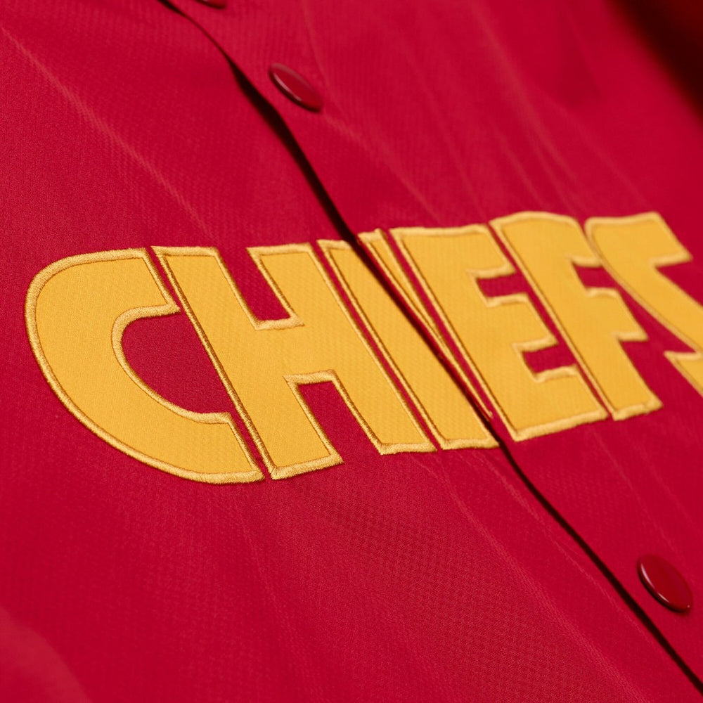Kansas City Chiefs Coaches Full-Snap Hooded Windbreaker Jacket Red | Mitchell & Ness