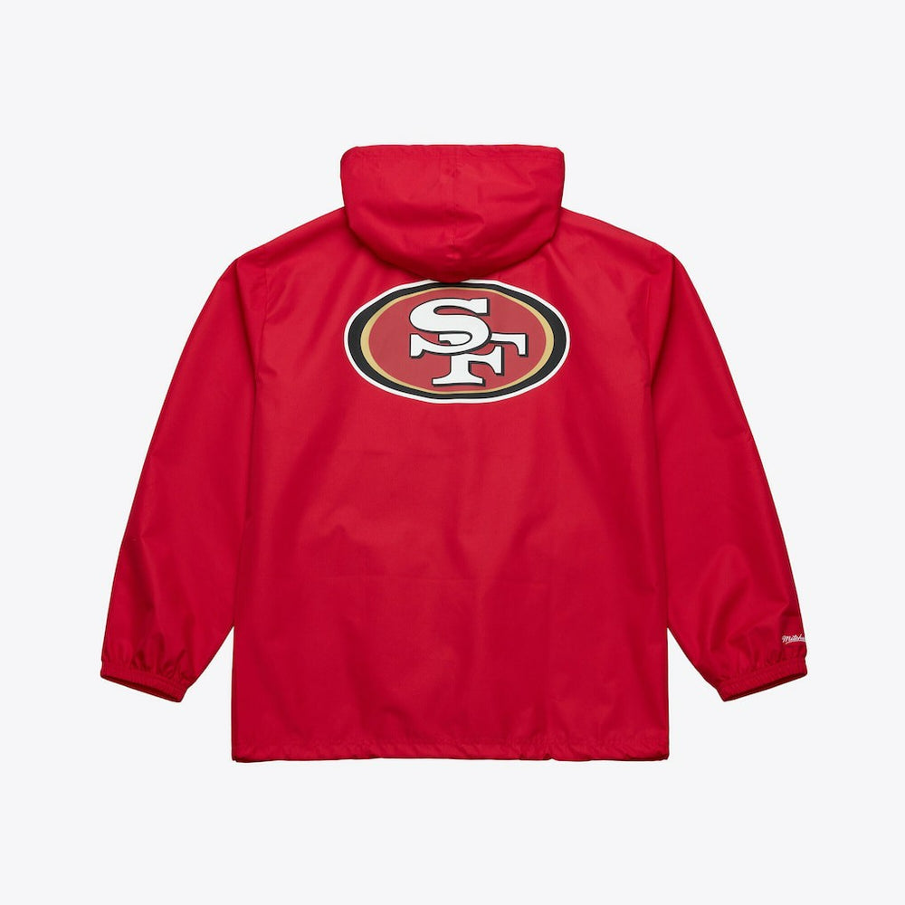 San Francisco 49ers Coaches Full-Snap Hooded Windbreaker Jacket Scarlet | Mitchell & Ness