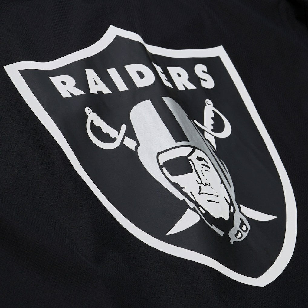 Las Vegas Raiders Coaches Full-Snap Hooded Windbreaker Jacket Black | Mitchell & Ness