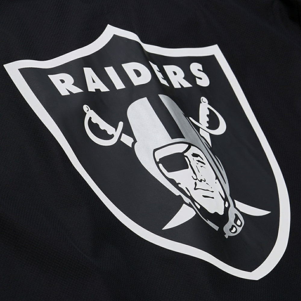 Las Vegas Raiders Coaches Full-Snap Hooded Windbreaker Jacket Black | Mitchell & Ness