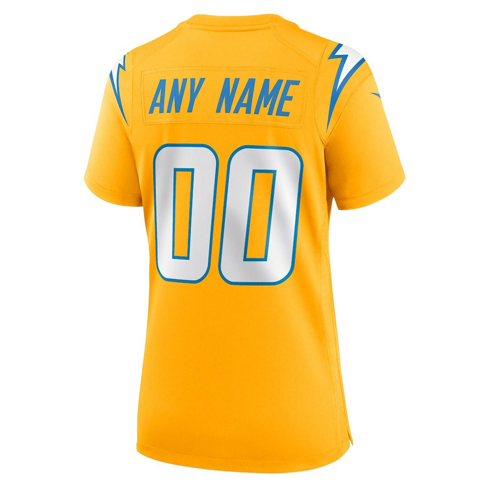 Los Angeles Chargers Women's Alternate Charger Power Game Custom Jersey Gold | Nike for Sale