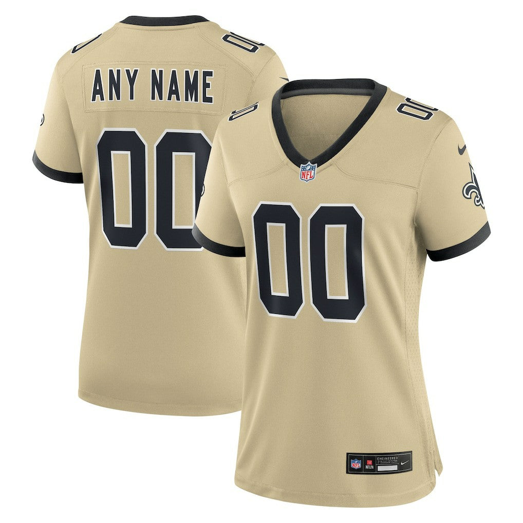 New Orleans Saints Women's Gameday Golds Alternate Custom Game Jersey Gold | Nike for Sale
