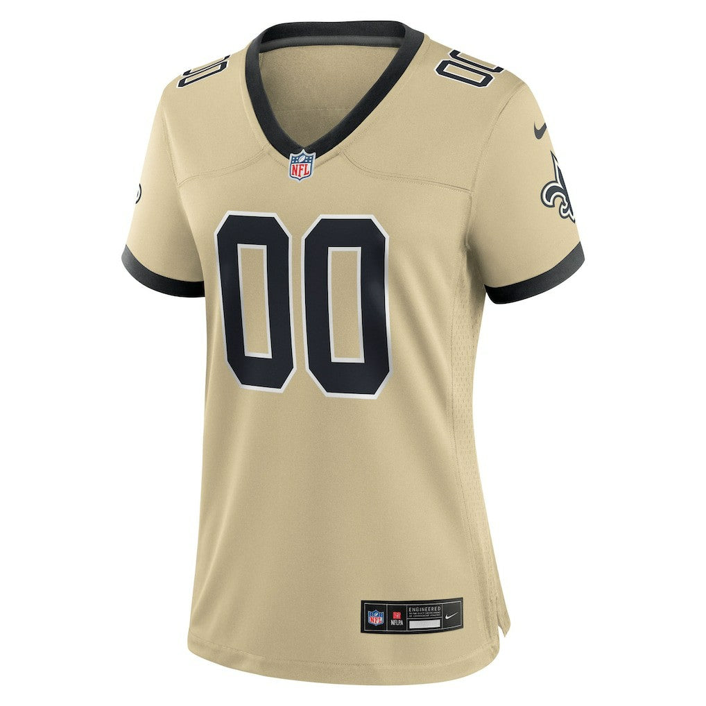 New Orleans Saints Women's Gameday Golds Alternate Custom Game Jersey Gold | Nike for Sale