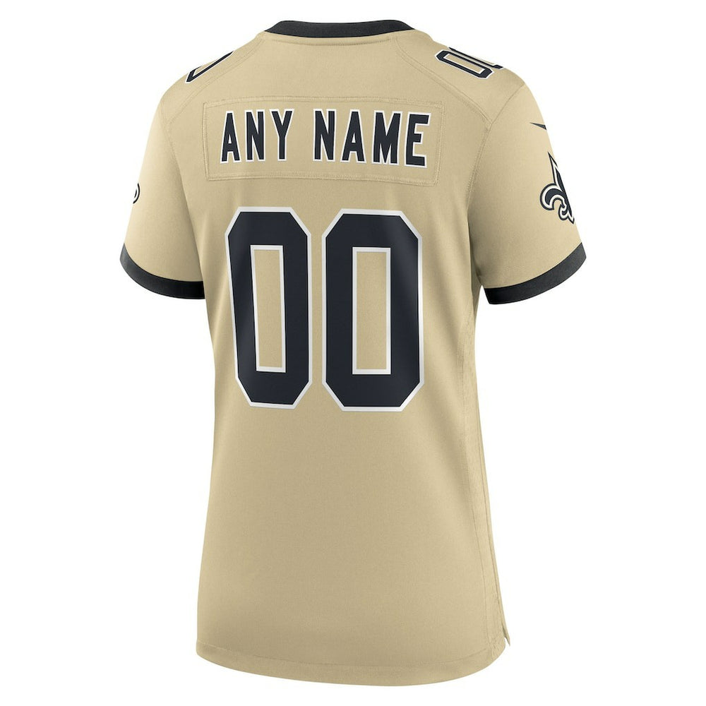 New Orleans Saints Women's Gameday Golds Alternate Custom Game Jersey Gold | Nike for Sale