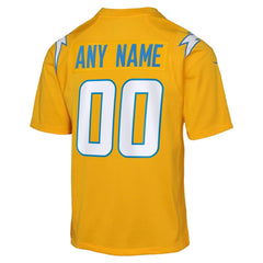 Los Angeles Chargers Youth Alternate Charger Power Game Custom Jersey Gold | Nike for Sale