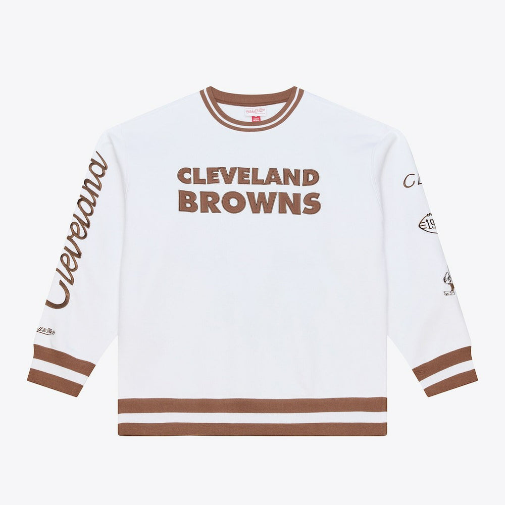 Cleveland Browns Arctic Fleece Sweatshirt White | Mitchell & Ness