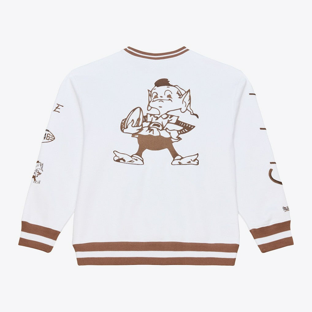 Cleveland Browns Arctic Fleece Sweatshirt White | Mitchell & Ness