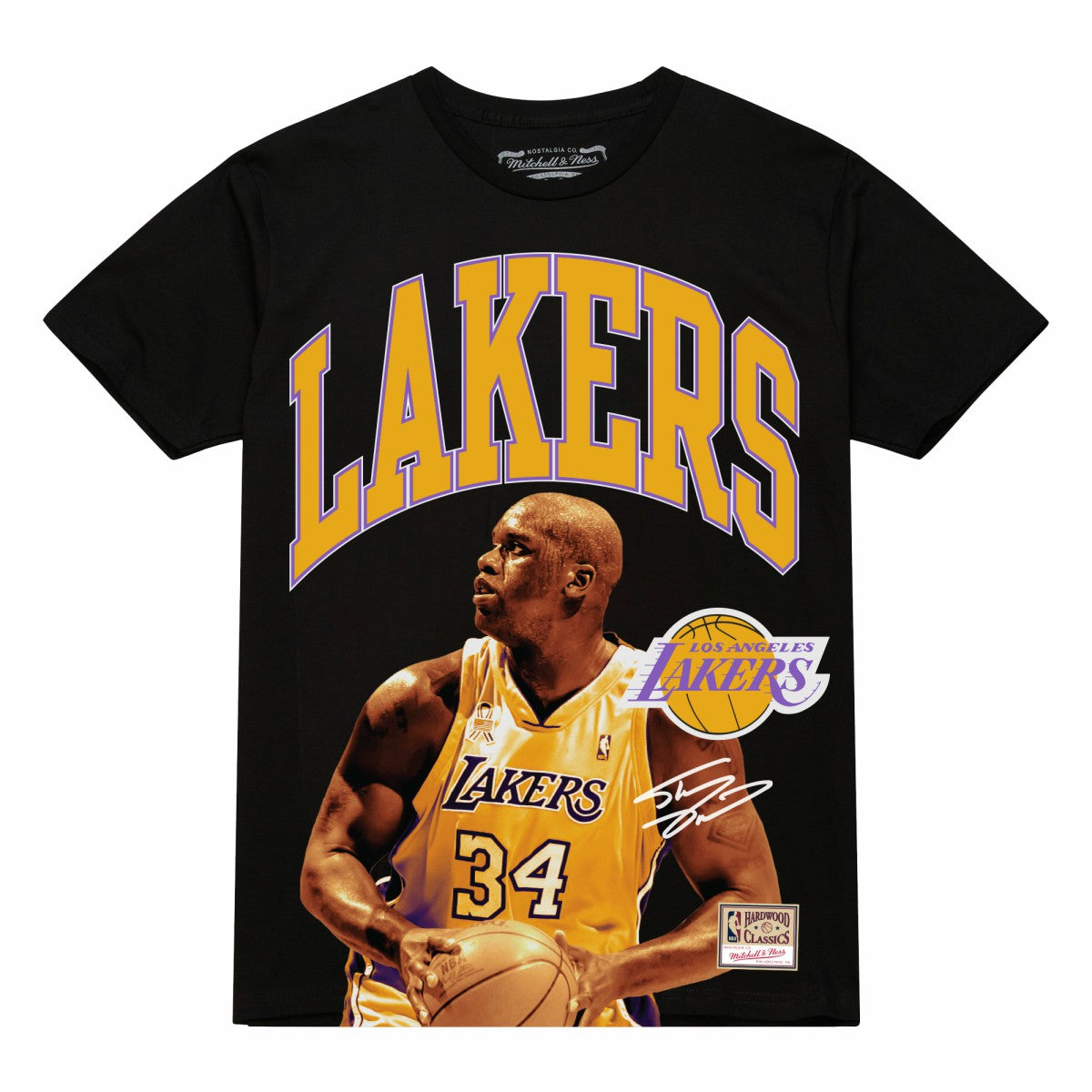 Shaquille O'Neal Los Angeles Lakers Hardwood Classics Player Arch T-Shirt Black - NBA