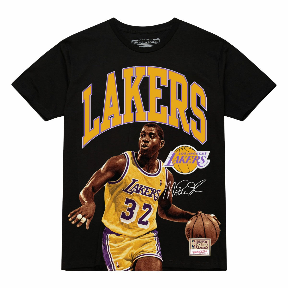 Magic Johnson Los Angeles Lakers Hardwood Classics Player Arch T-Shirt Black - NBA