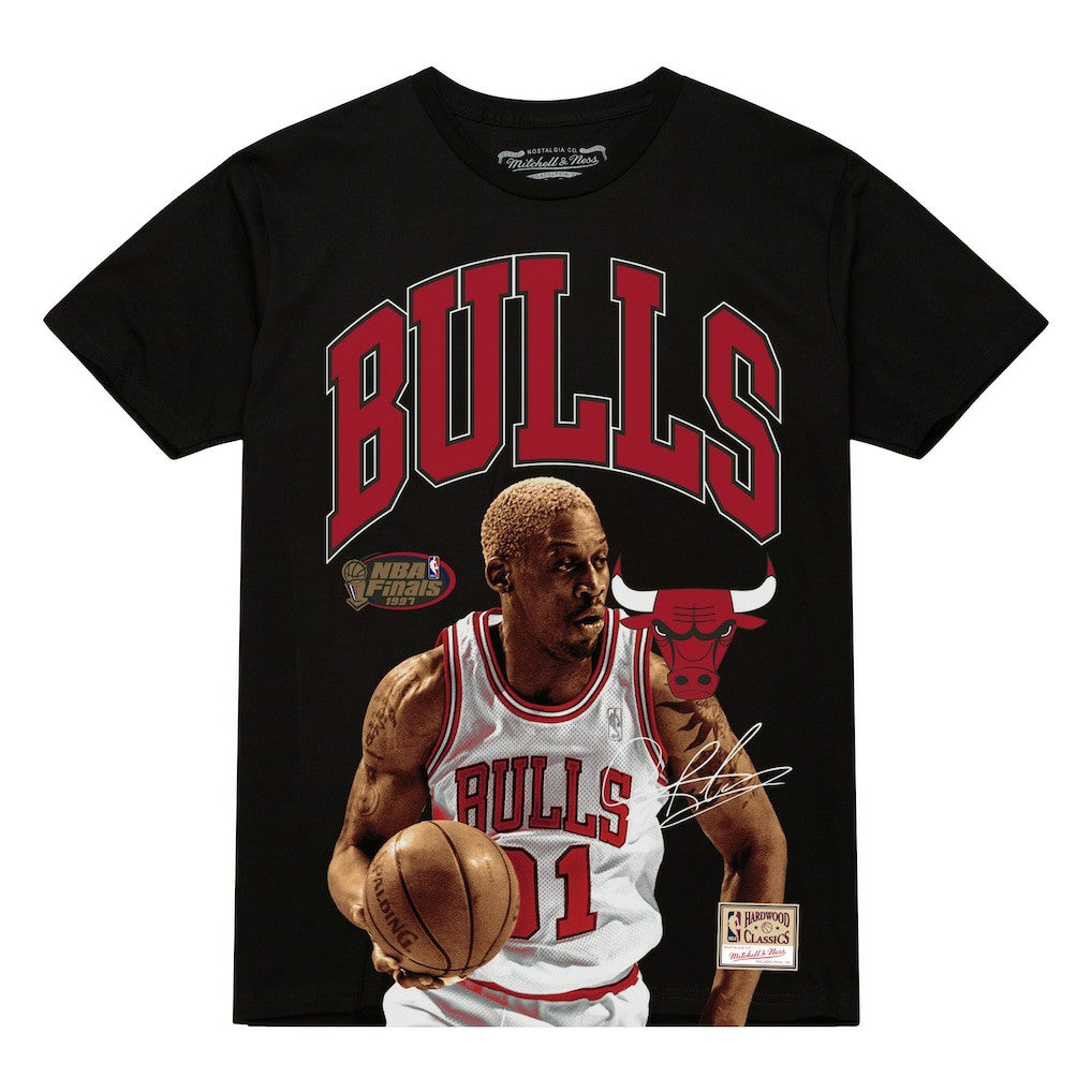 Dennis Rodman Chicago Bulls Hardwood Classics Player Arch T-Shirt Black - NBA