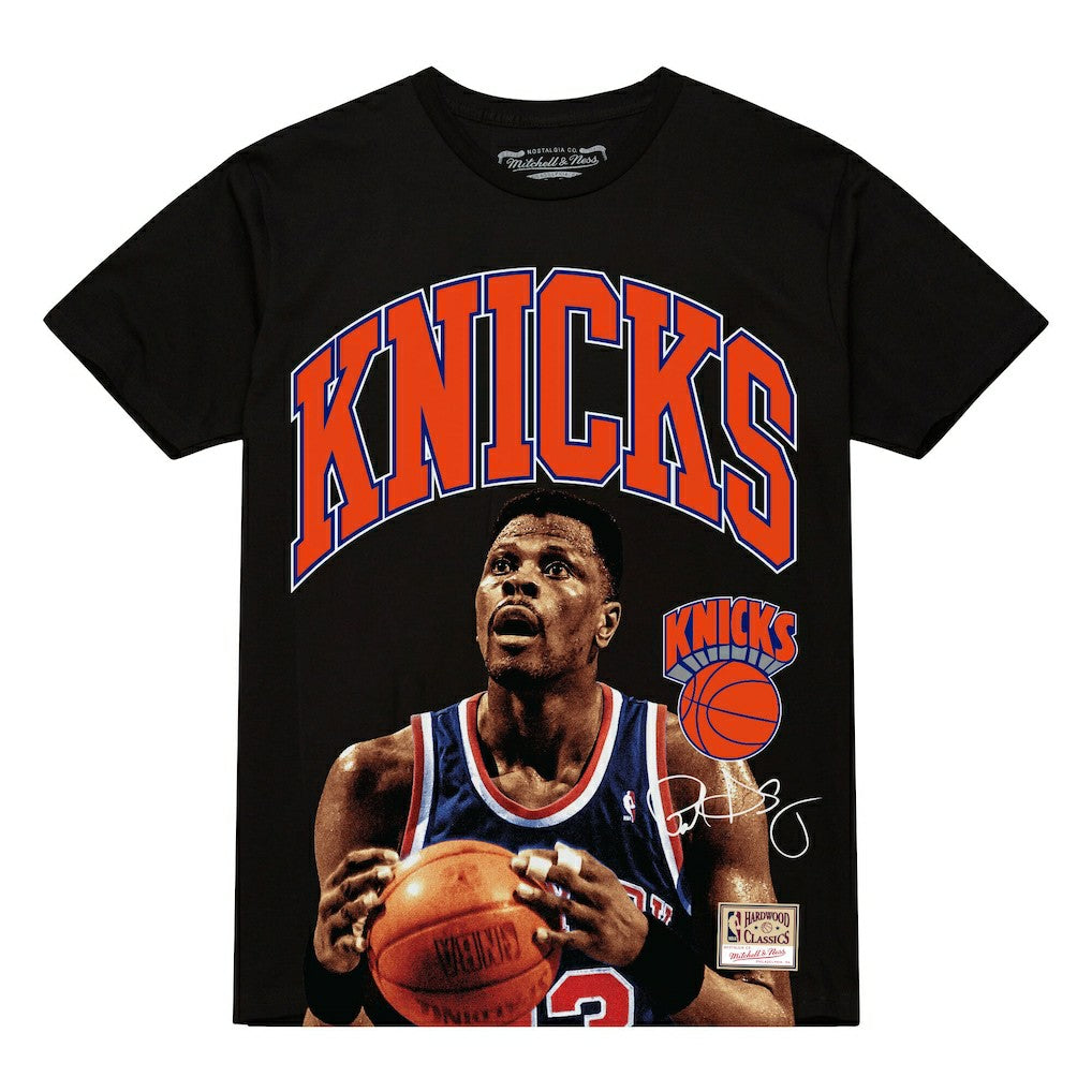 Patrick Ewing New York Knicks Hardwood Classics Player Arch T-Shirt Black - NBA