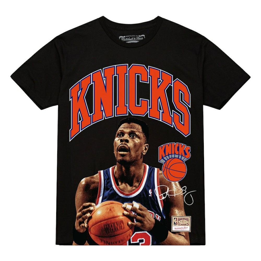 Patrick Ewing New York Knicks Hardwood Classics Player Arch T-Shirt Black - NBA