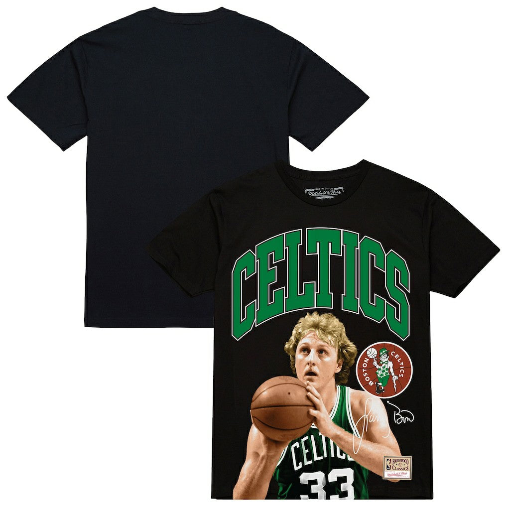 Larry Bird Boston Celtics Hardwood Classics Player Arch T-Shirt Black - NBA