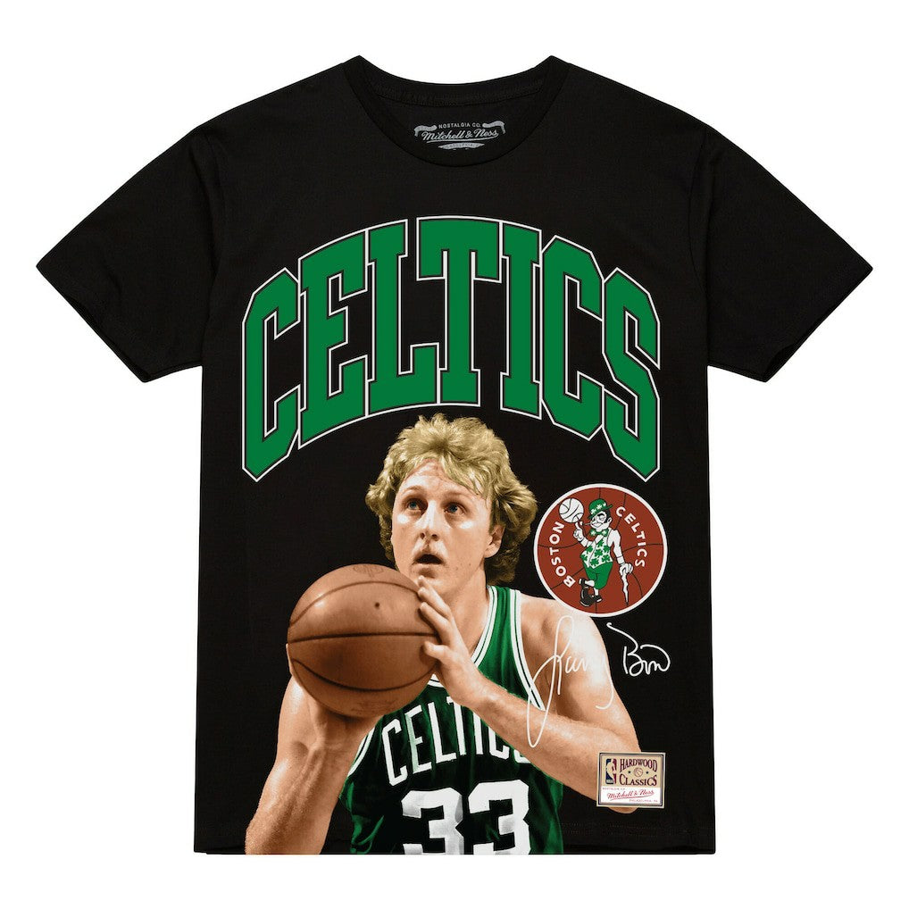 Larry Bird Boston Celtics Hardwood Classics Player Arch T-Shirt Black - NBA