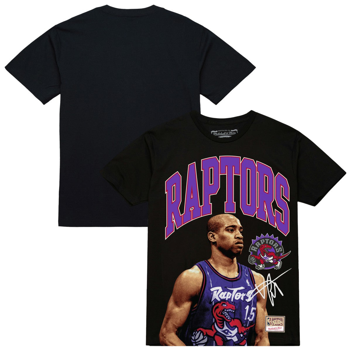Vince Carter Toronto Raptors Hardwood Classics Player Arch T-Shirt Black - NBA