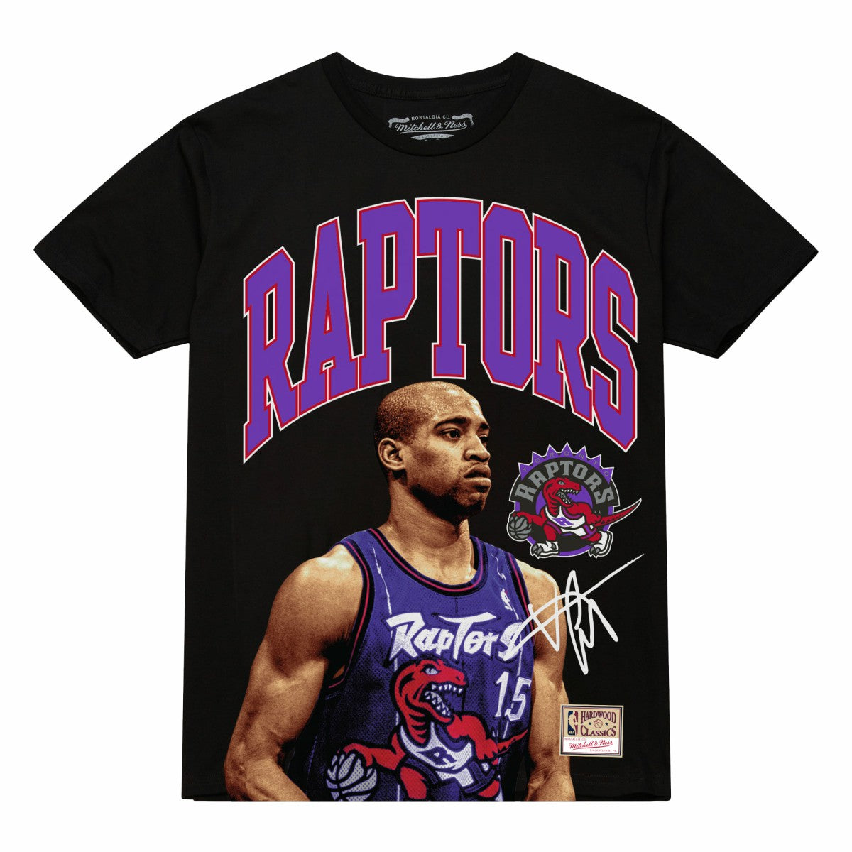 Vince Carter Toronto Raptors Hardwood Classics Player Arch T-Shirt Black - NBA