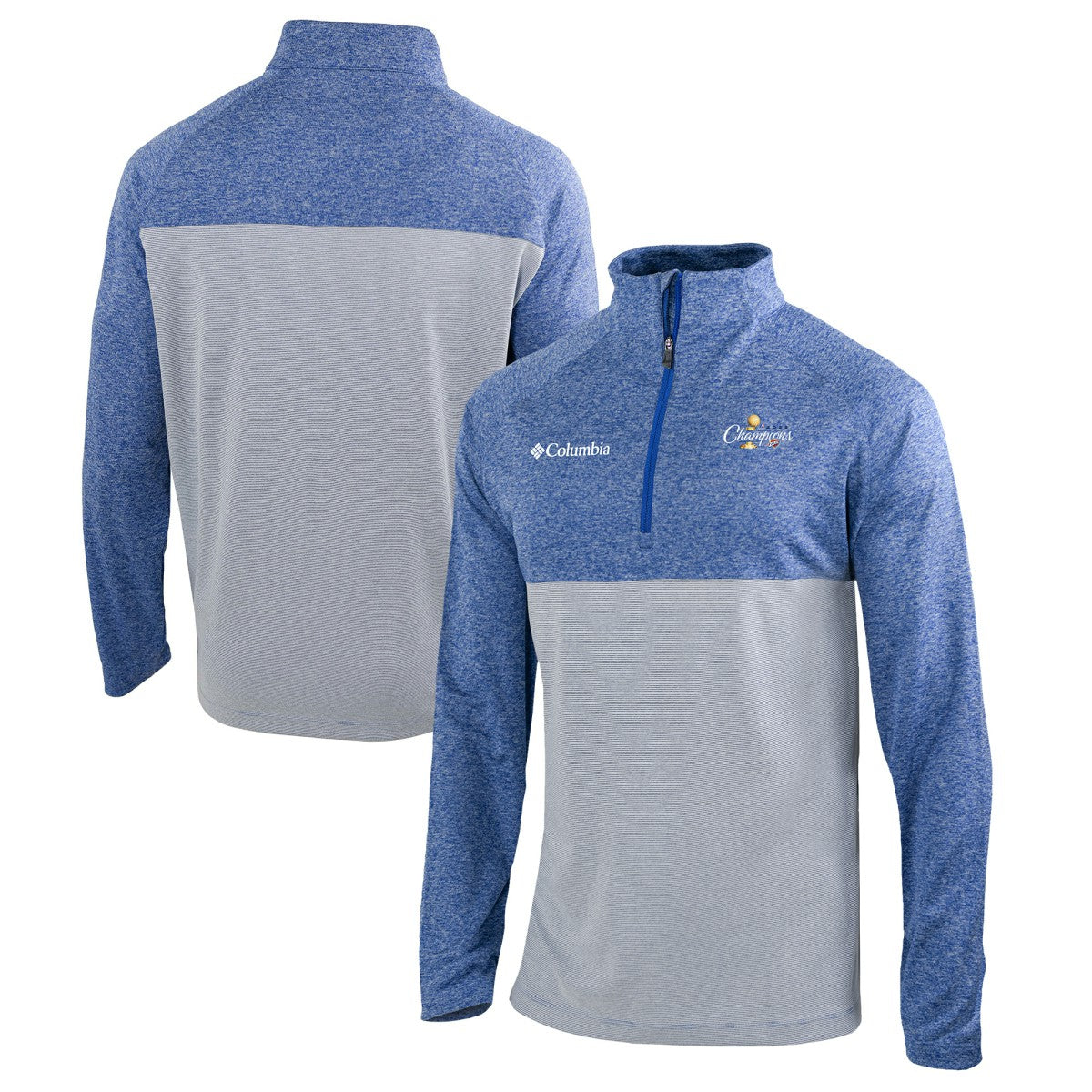 Oklahoma City Thunder 2025 NBA Finals Champions Rockin' It Raglan Omni-Wick Quarter-Zip Pullover Blue - NBA