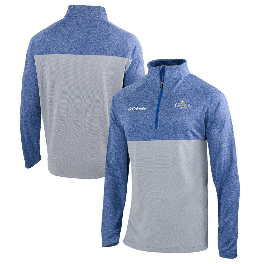 Oklahoma City Thunder 2025 NBA Finals Champions Rockin' It Raglan Omni-Wick Quarter-Zip Pullover Blue - NBA
