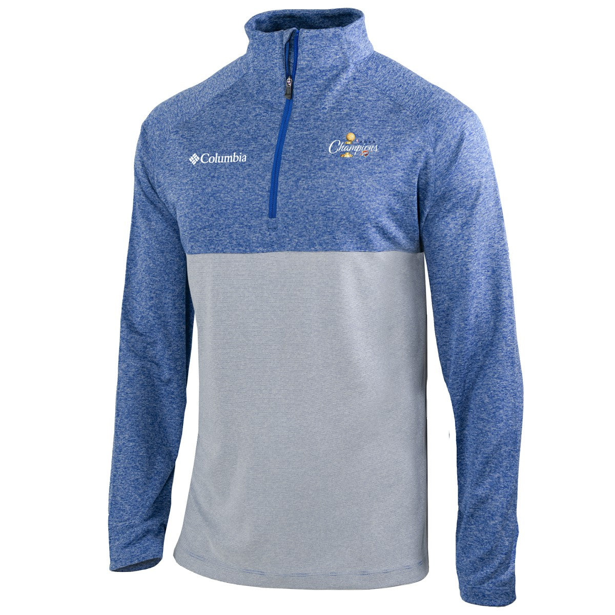 Oklahoma City Thunder 2025 NBA Finals Champions Rockin' It Raglan Omni-Wick Quarter-Zip Pullover Blue - NBA