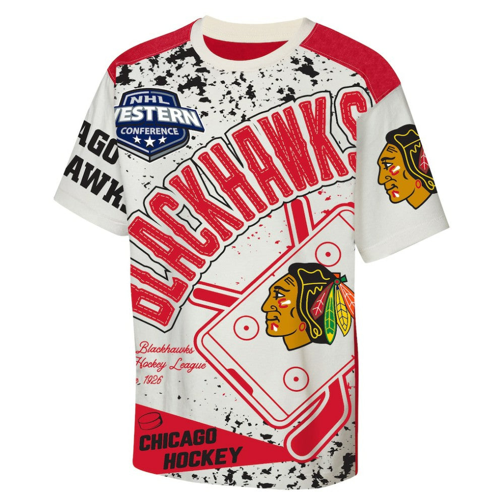 Chicago Blackhawks Outerstuff Youth Top Player T-Shirt - Cream - NHL