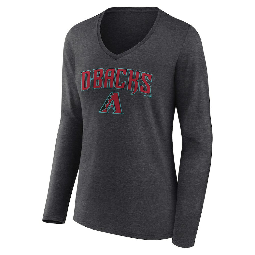 Arizona Diamondbacks Women's Team Lockup Long Sleeve V-Neck T-Shirt - MLB