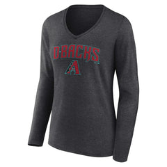 Arizona Diamondbacks Women's Team Lockup Long Sleeve V-Neck T-Shirt - MLB
