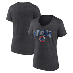 Chicago Cubs Women's Team Lockup V-Neck T-Shirt - MLB