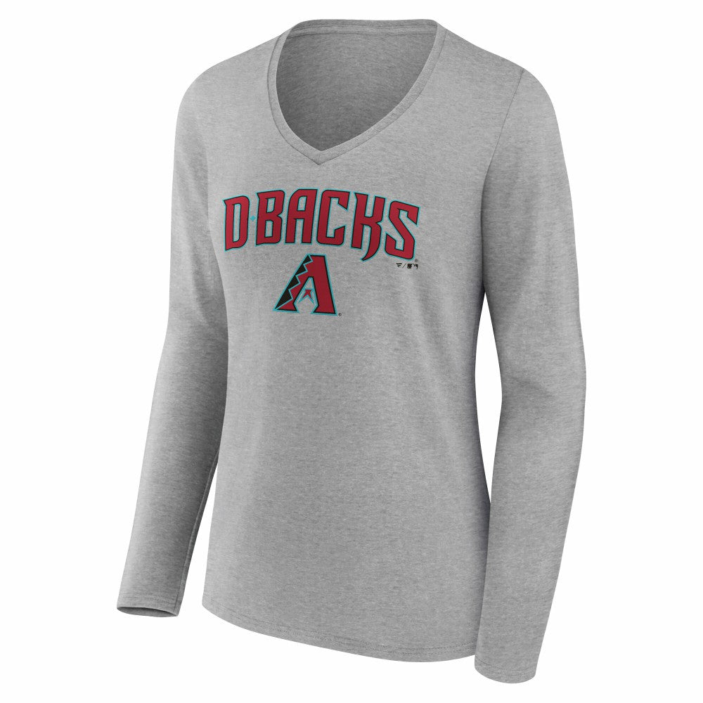 Arizona Diamondbacks Women's Team Lockup Long Sleeve V-Neck T-Shirt - MLB