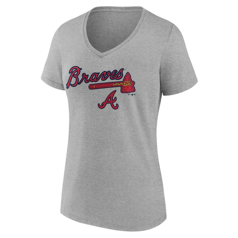 Atlanta Braves Women's Team Lockup V-Neck T-Shirt - MLB