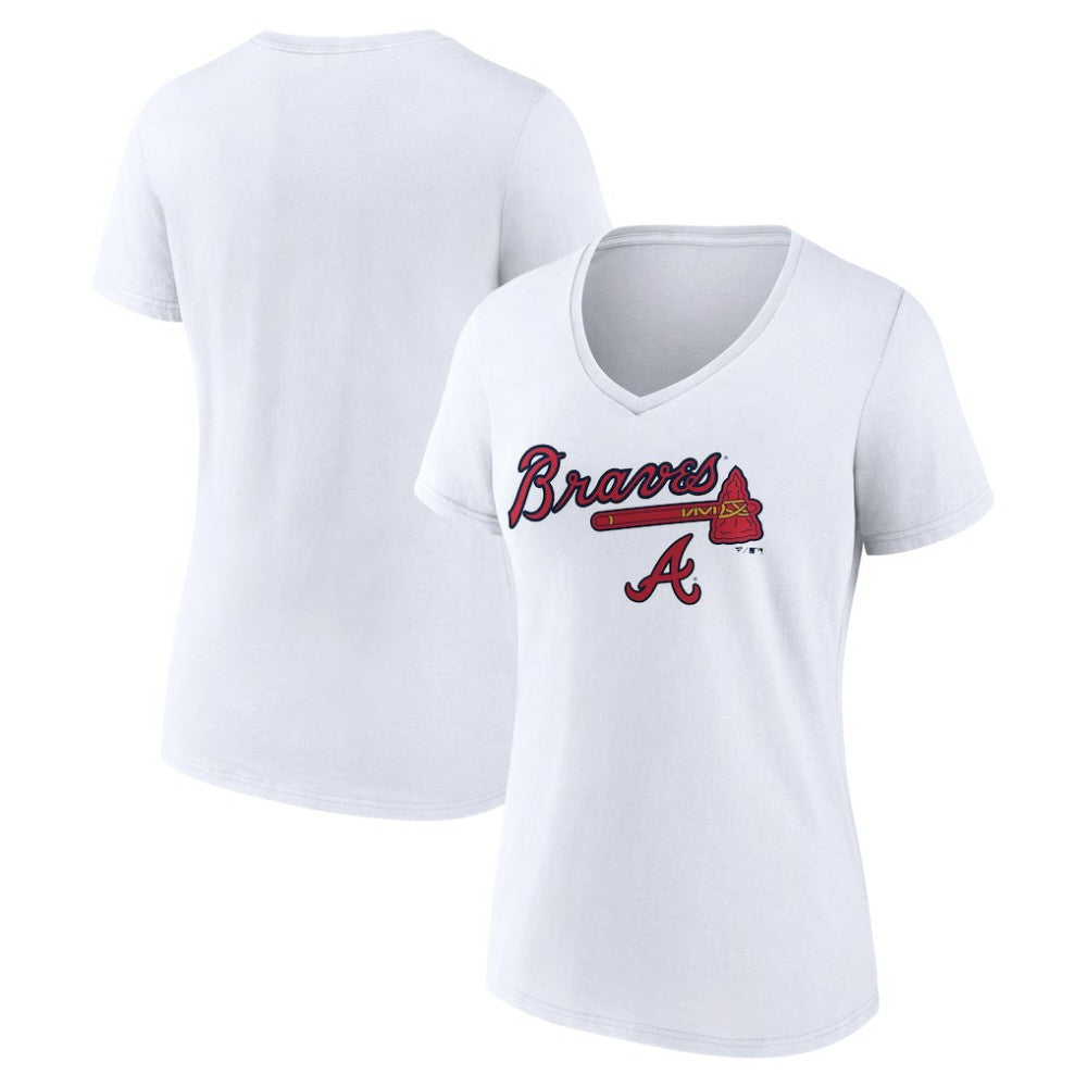Atlanta Braves Women's Team Lockup V-Neck T-Shirt - MLB