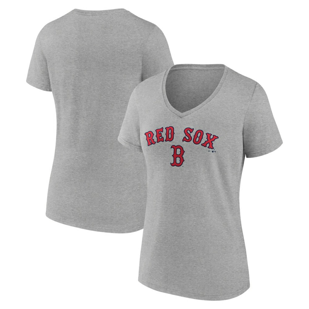 Boston Red Sox Women's Team Lockup V-Neck T-Shirt - MLB
