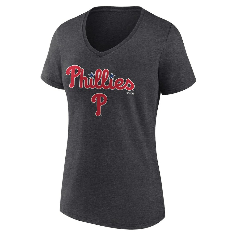Philadelphia Phillies Women's Team Lockup V-Neck T-Shirt - MLB
