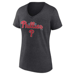Philadelphia Phillies Women's Team Lockup V-Neck T-Shirt - MLB