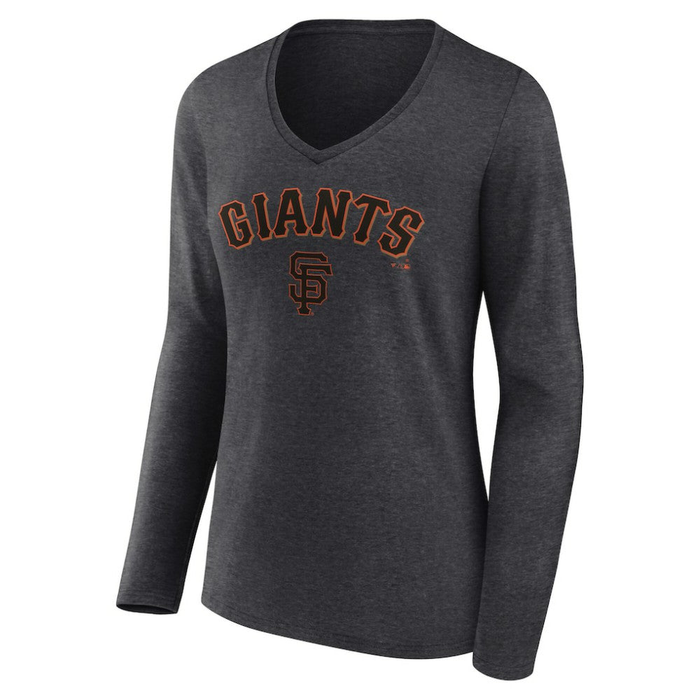 San Francisco Giants Women's Team Lockup Long Sleeve V-Neck T-Shirt - MLB