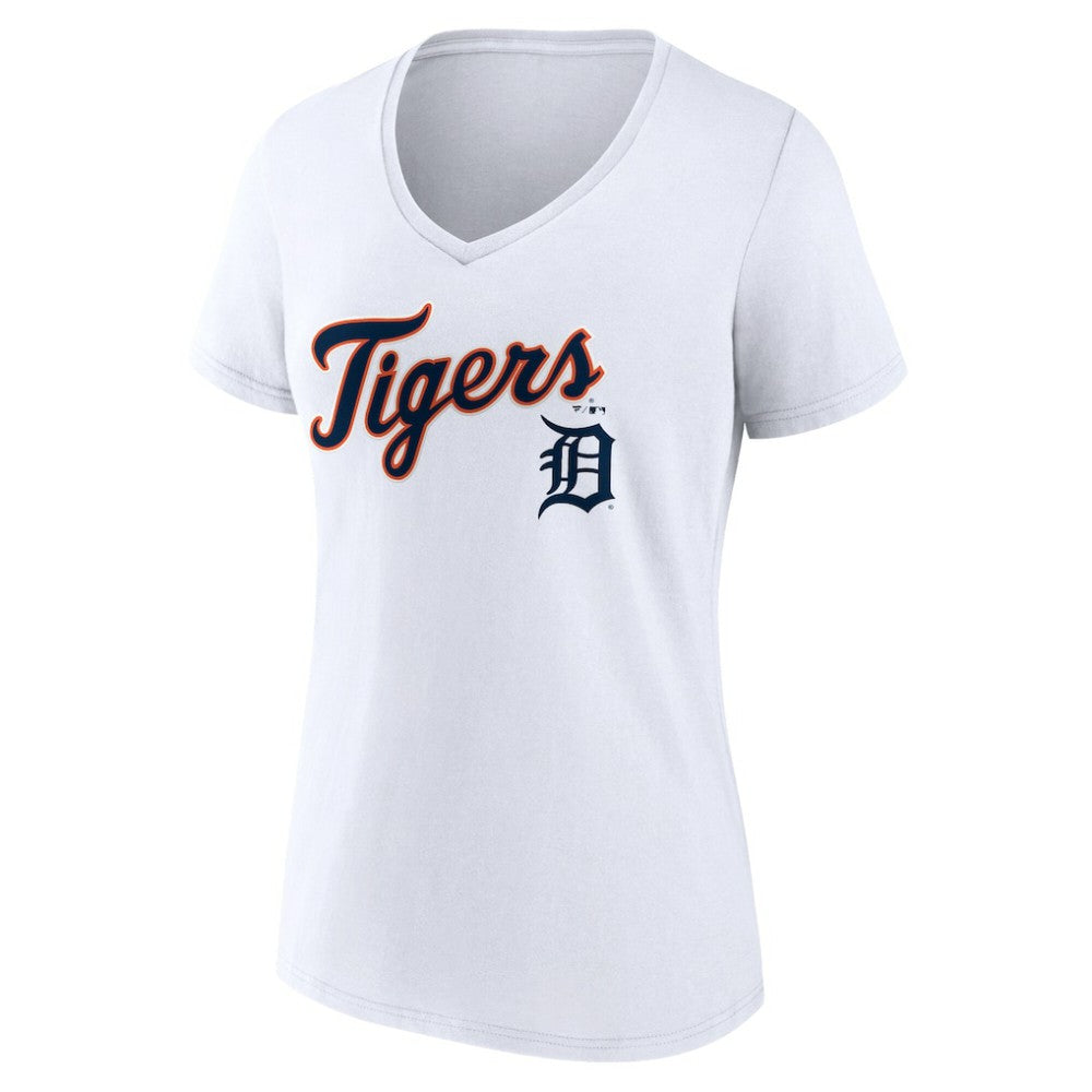 Detroit Tigers Women's Team Lockup V-Neck T-Shirt - MLB