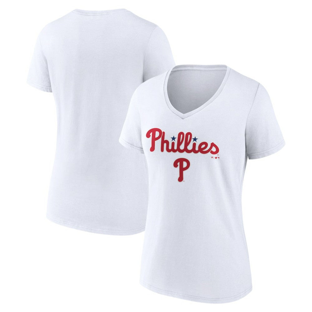 Philadelphia Phillies Women's Team Lockup V-Neck T-Shirt - MLB