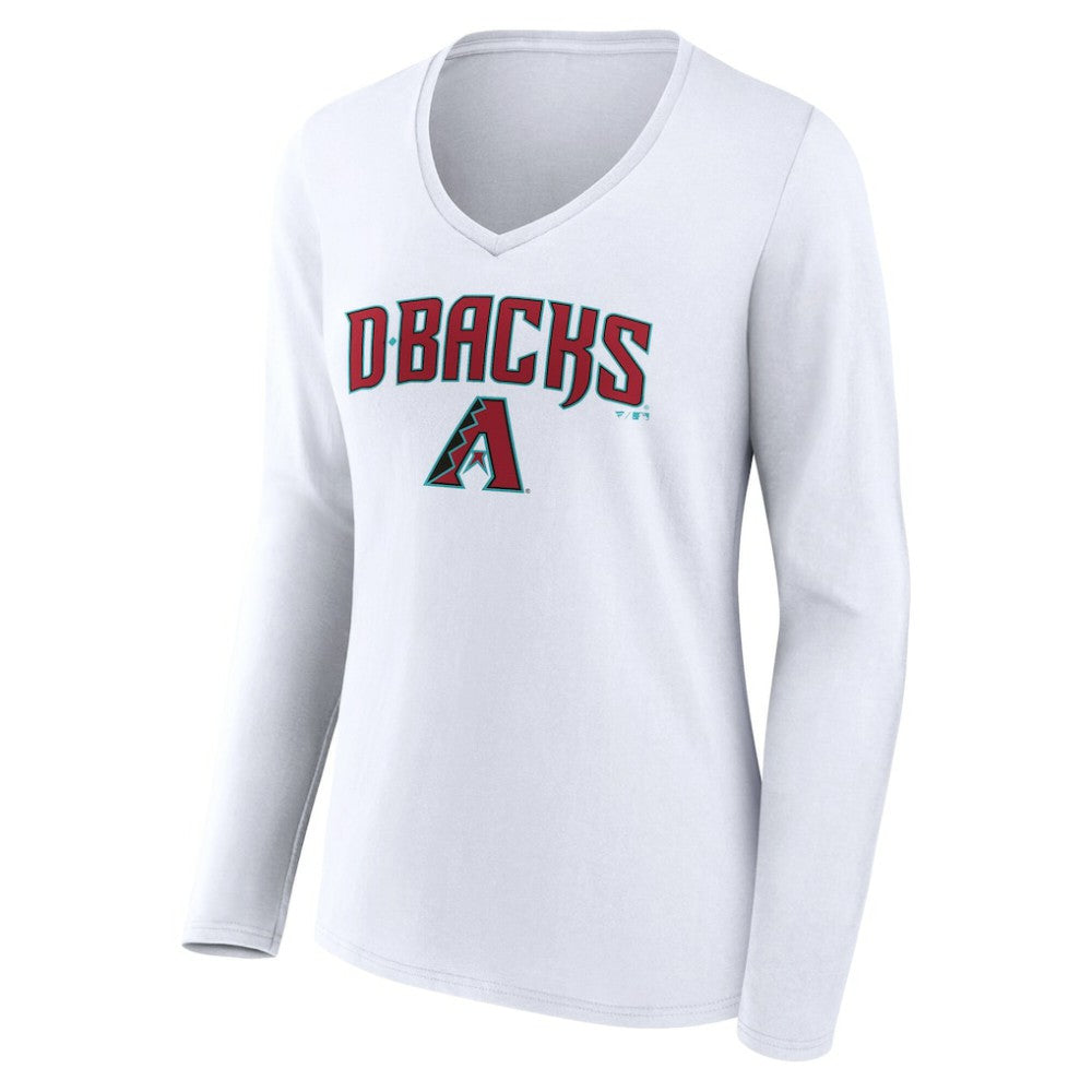 Arizona Diamondbacks Women's Team Lockup Long Sleeve V-Neck T-Shirt - MLB