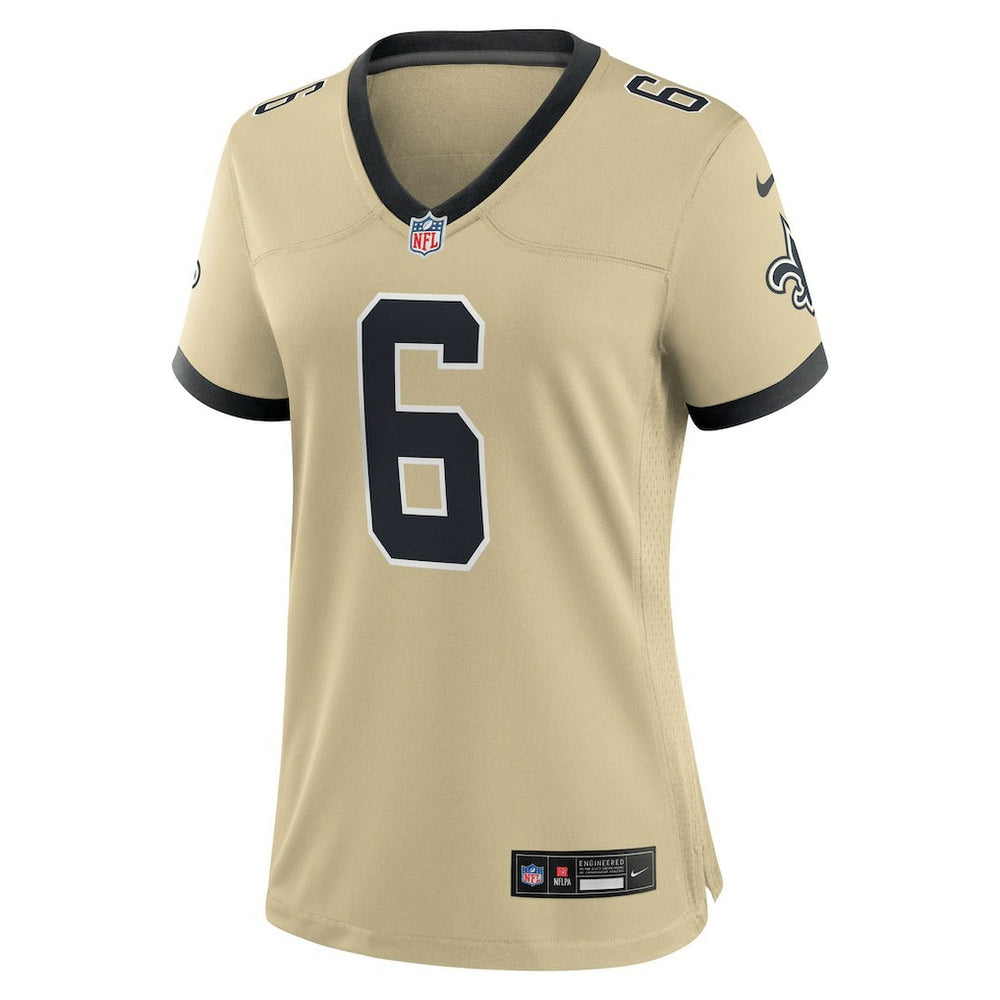 Tyler Shough New Orleans Saints Women's Alternate Game Player Jersey Gold | Nike for Sale