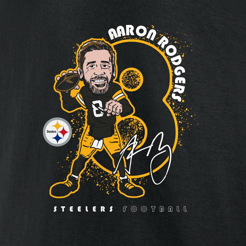 Aaron Rodgers Pittsburgh Steelers Steel City T-Shirt Black | NFL