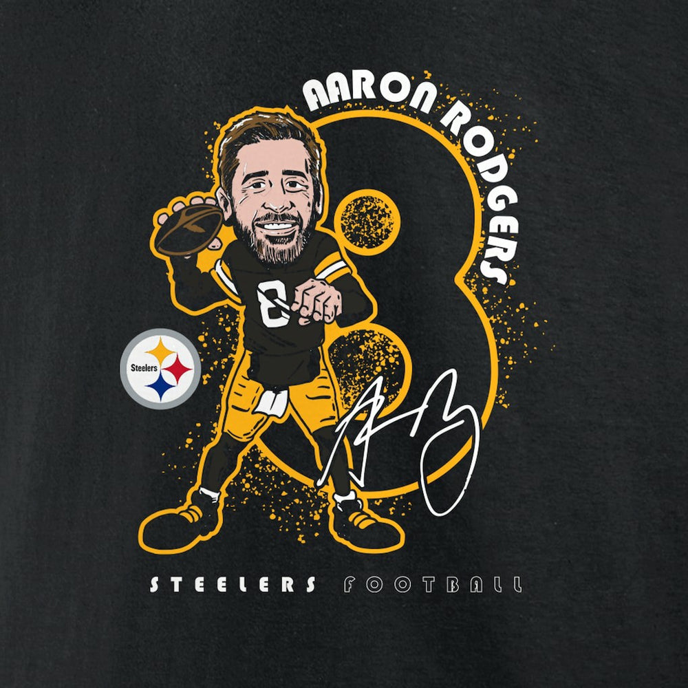 Aaron Rodgers Pittsburgh Steelers Steel City T-Shirt Black | NFL