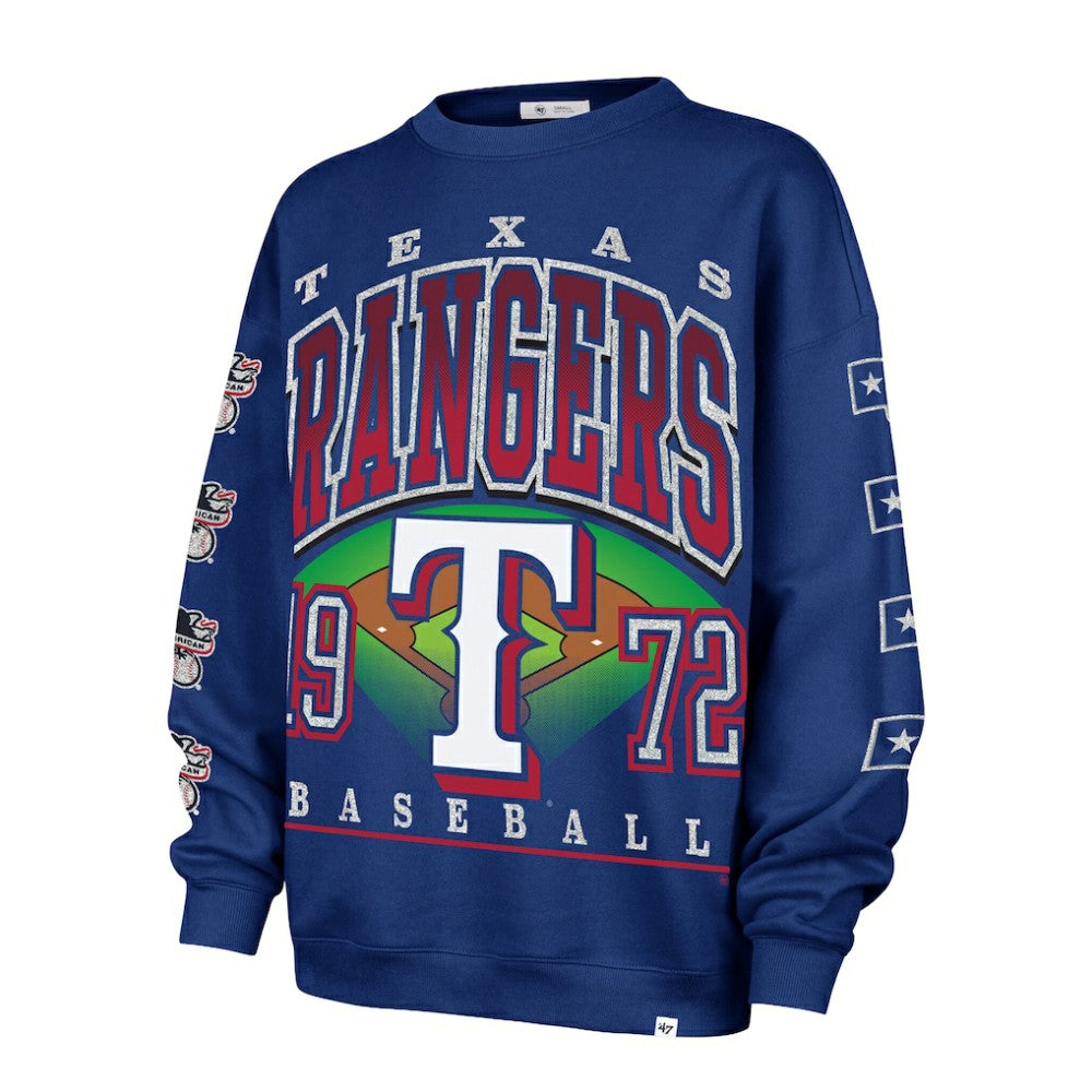 Texas Rangers '47 Women's Trendy Team Go Big Oversized Sweatshirt - MLB