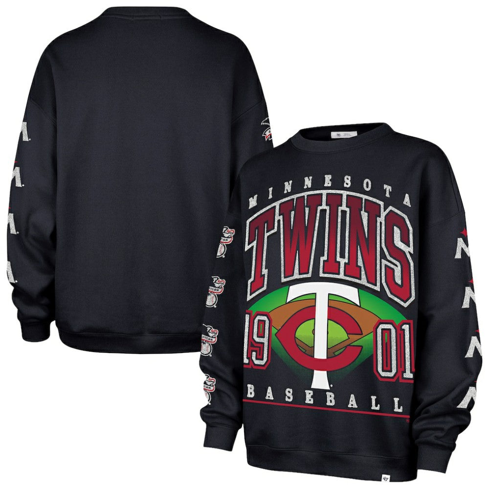 Minnesota Twins '47 Women's Trendy Team Go Big Oversized Sweatshirt - MLB