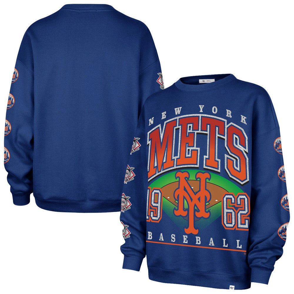New York Mets '47 Women's Trendy Team Go Big Oversized Sweatshirt - MLB