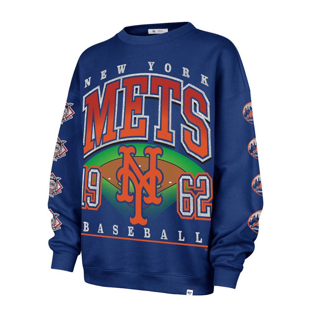 New York Mets '47 Women's Trendy Team Go Big Oversized Sweatshirt - MLB