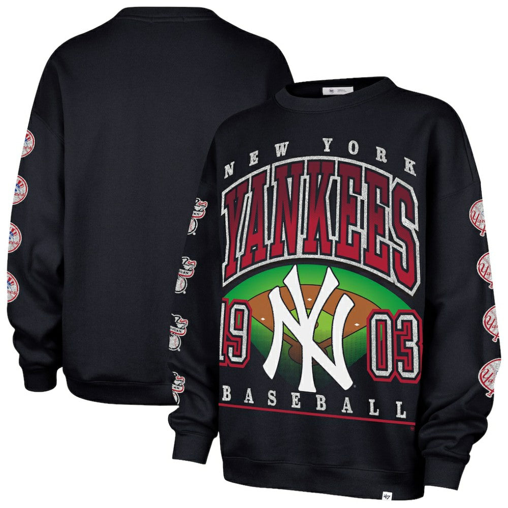 New York Yankees '47 Women's Trendy Team Go Big Oversized Sweatshirt - MLB