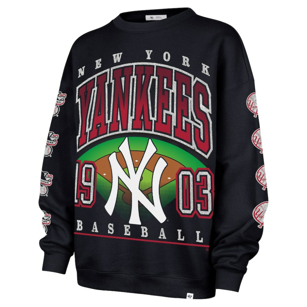 New York Yankees '47 Women's Trendy Team Go Big Oversized Sweatshirt - MLB